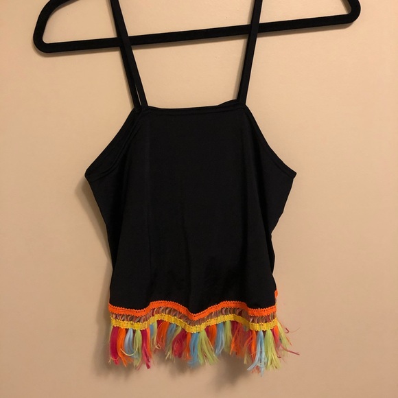 NWT Boohoo Tassle Swing Cami Black - Picture 4 of 8